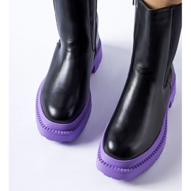 Stivaletti neri con suola Garden viola nero 1