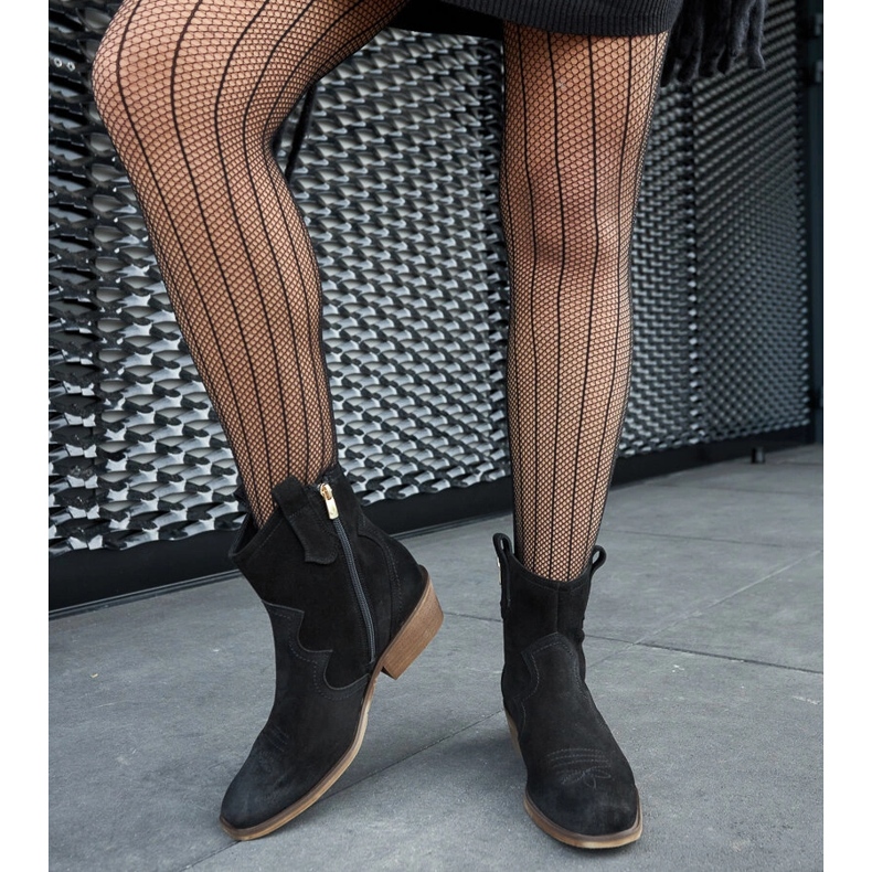 Stivaletti Karino in pelle nera con tacco basso nero 1