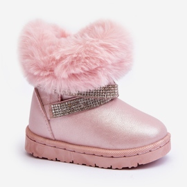 Stivali da neve per bambini Hollee rosa con zirconi 1