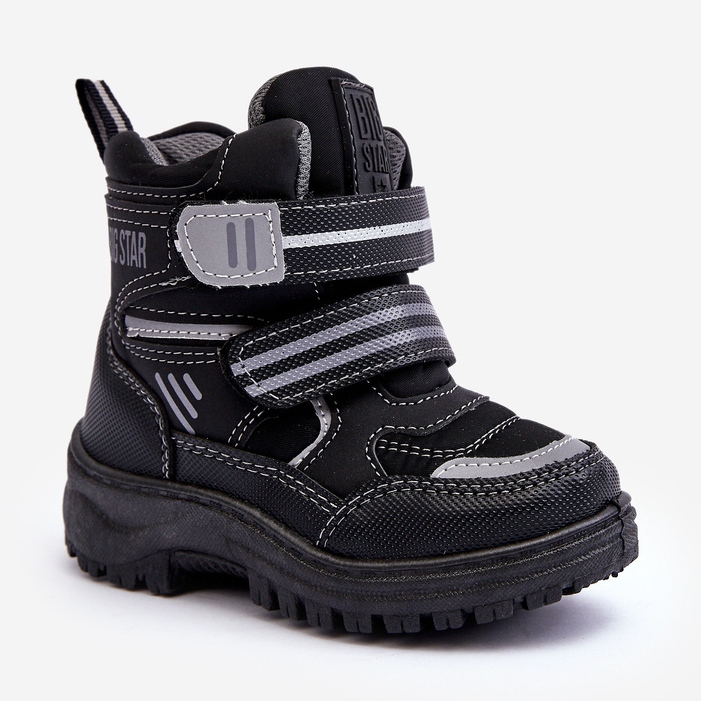 Stivali da neve isolati con velcro per bambini neri Big Star MM374129 nero 1