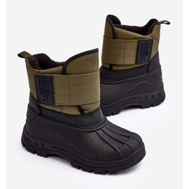Stivali da neve isolati in velcro per bambini Khaki Big Star MM374123 verde 2