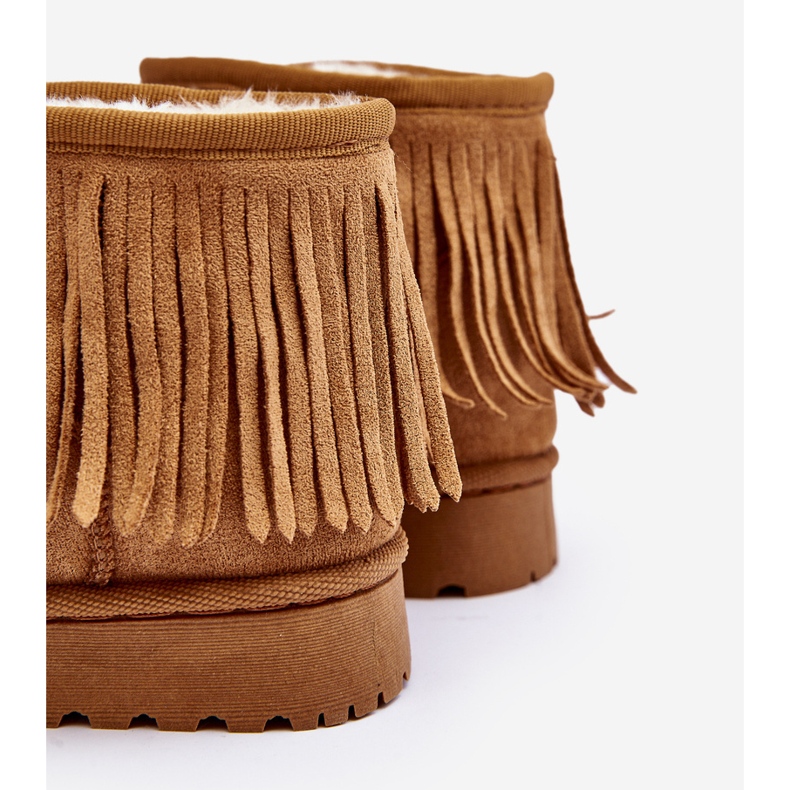 Doposci isolanti per bambini con frange decorative Camel Nimia marrone 1