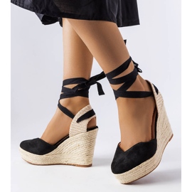 Espadrillas con zeppa di colore nero di Dubois 1