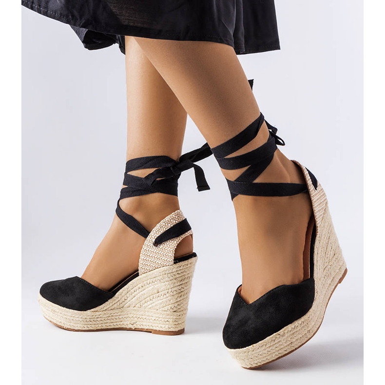 Espadrillas con zeppa di colore nero di Dubois 1