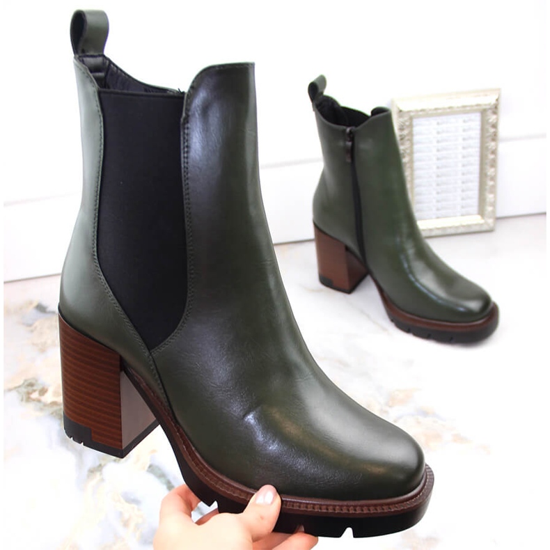 Stivaletti Chelsea da donna, isolanti, verdi, Potocki SZ12175 verde 1