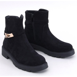 Drapers Stivaletti piatti in camoscio nero 1