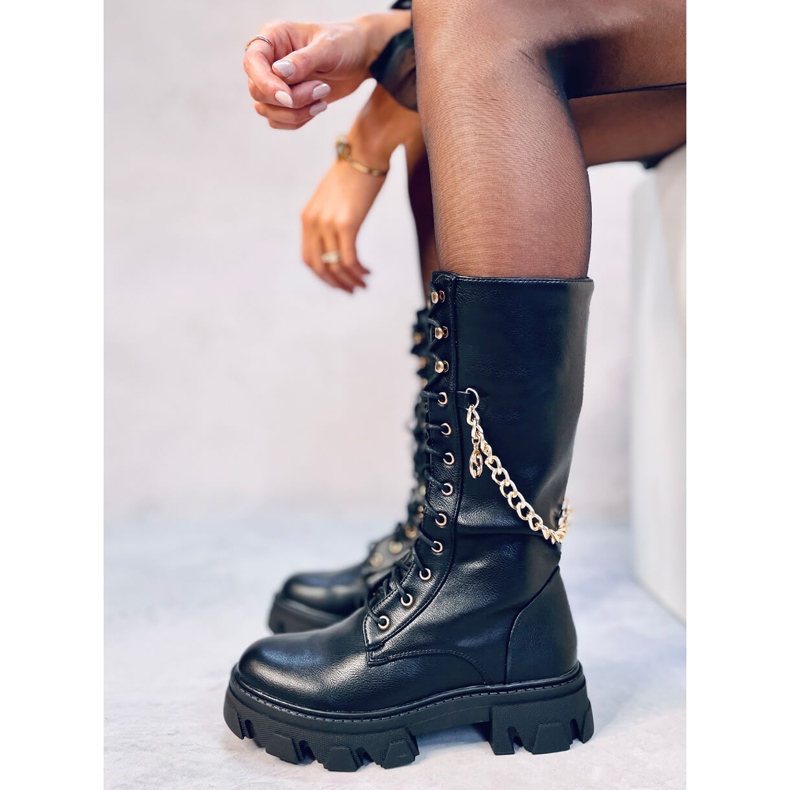 Stivali da equitazione da donna con catena Totah Black nero 1