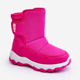 Stivali da neve isolati per bambini con velcro Pink Big Star MM374121 rosa 1