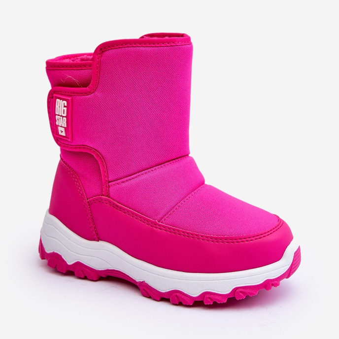 Stivali da neve isolati per bambini con velcro Pink Big Star MM374121 rosa 1