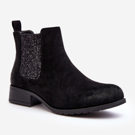 Stivaletti Chelsea da donna con tacco piatto, Sauamia Nero 1