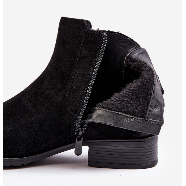 Stivaletti Chelsea da donna con tacco piatto, Sauamia Nero 2