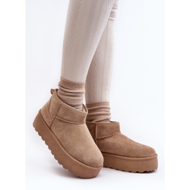 Stivali da neve con plateau da donna Beige Mennja 1