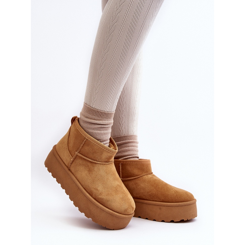 Stivali da neve con plateau Camel Mennja da donna marrone 2