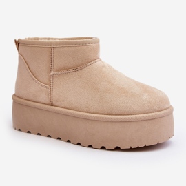 Stivali da neve con plateau da donna Beige chiaro Mennja 1