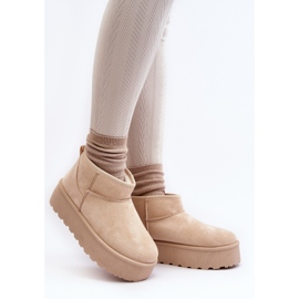 Stivali da neve con plateau da donna Beige chiaro Mennja 2