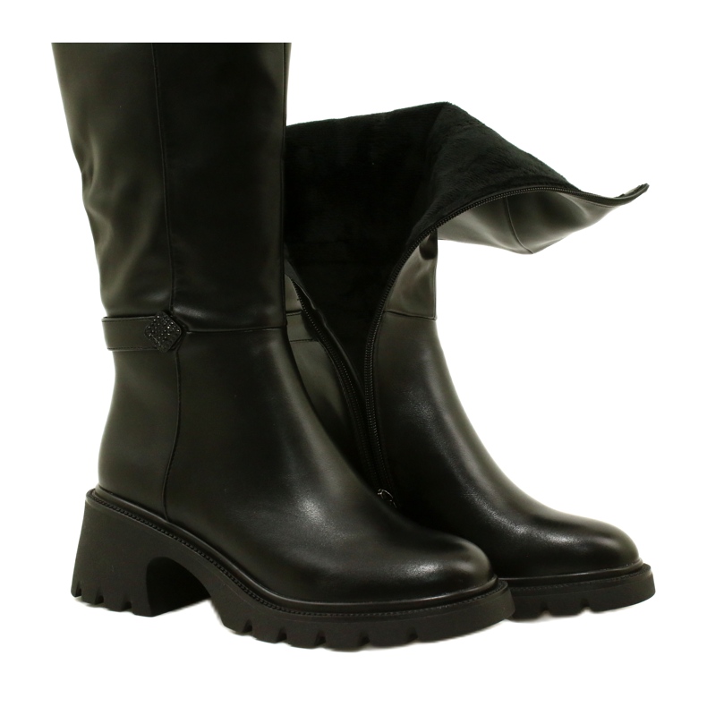 Stivali a ruote alte femminili Black Filippo nero 5