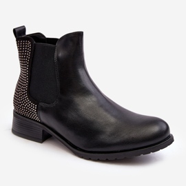 Stivaletti Chelsea Bassi da Donna Con Decorazione, Donname Nero 1