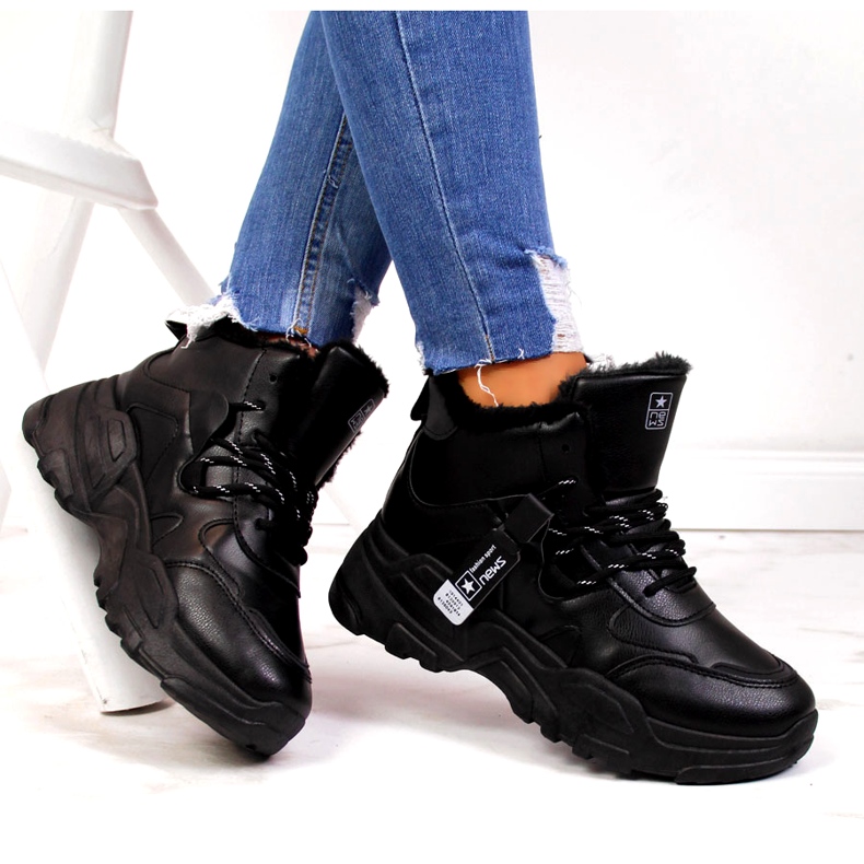 News Stivali da neve per sneakers isolanti da donna neri nero 1