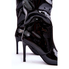 PA1 Stivali con tacco alto in vernice nera meliskindra nero 2