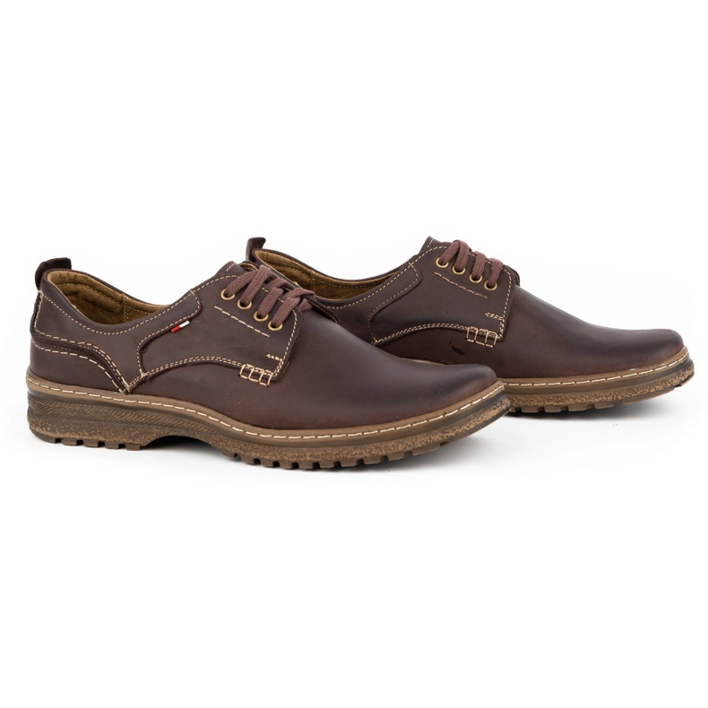 Olivier Scarpa casual da uomo in pelle 221GT marrone 2