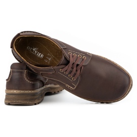 Olivier Scarpa casual da uomo in pelle 221GT marrone 3