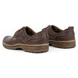 Olivier Scarpa casual da uomo in pelle 221GT marrone 4