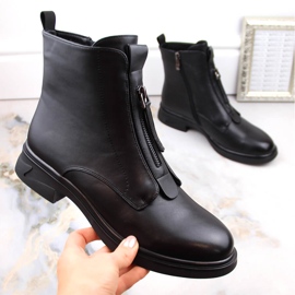 Stivali da donna con tacco piatto e cerniera, isolanti neri Filippo DBT4848 nero 1
