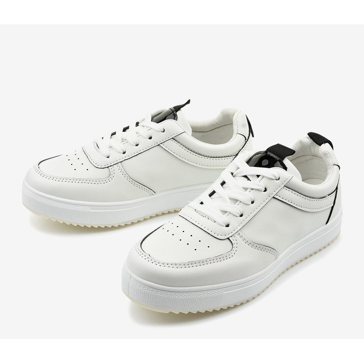 Sneakers bianche con inserti neri KK-203 bianca nero 2