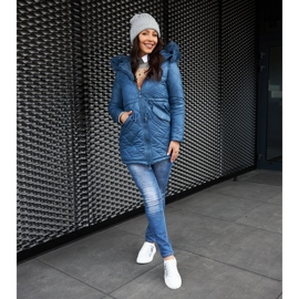 Sneakers in pelle bianca e blu bianco 2