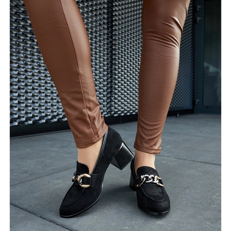 Décolleté nere con blocco in eco-pelle scamosciata nero 1