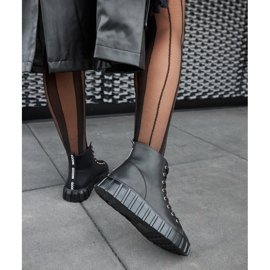 Sneakers lunghe Carassai in pelle nera nero 1