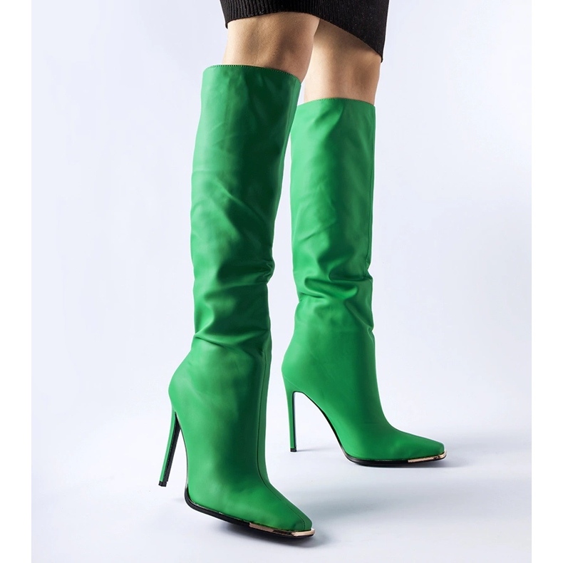 Stivali verdi Conjunto con tacco alto verde 1