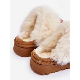 Ciabatte da bambino con pelliccia Camel Birasta marrone 1