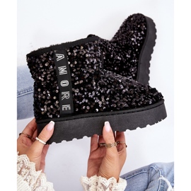 Doposci da Donna con Plateau Decorati con Paillettes, Silmo Nero 2