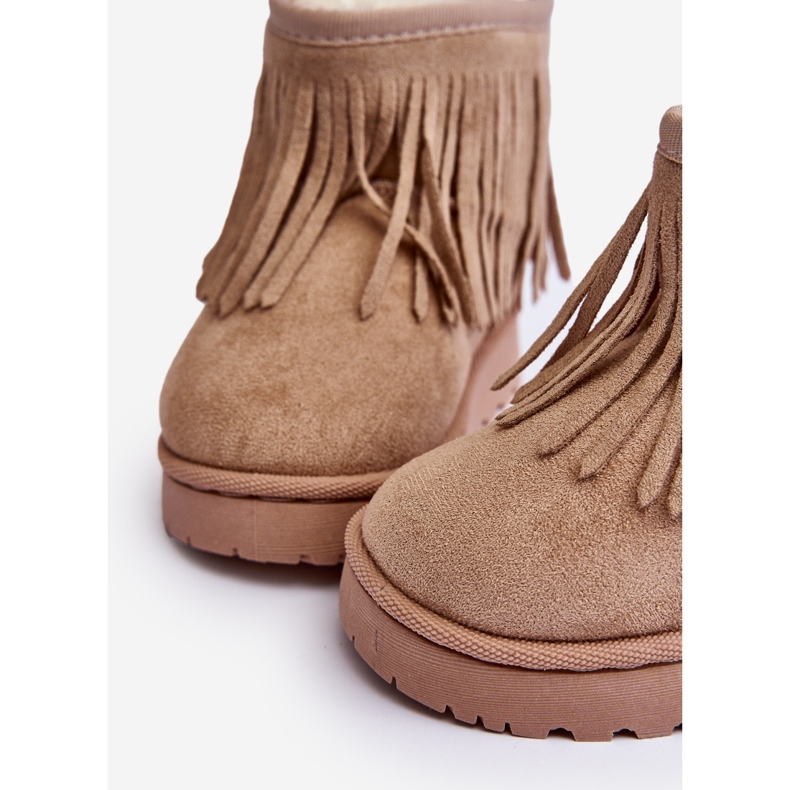 Stivali da neve per bambini isolati con frange decorative Beige Nimia 1