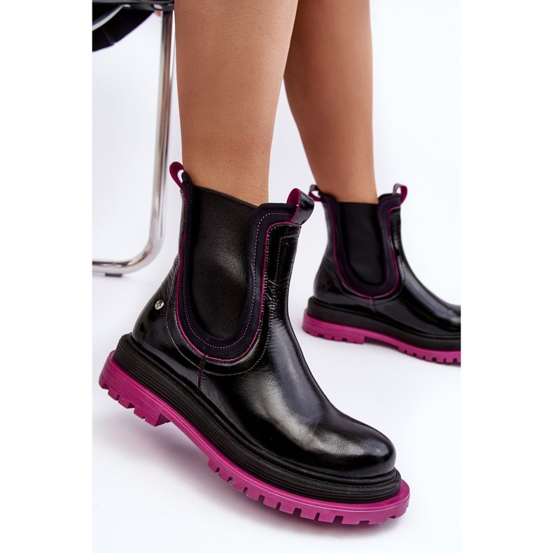 Stivaletti Chelsea in pelle da donna Maciejka 06199 Neri nero 2