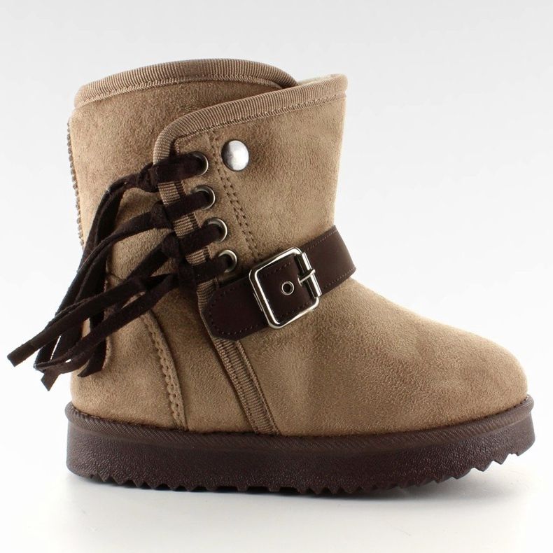 Emuski per bambini con Frędzlami K1647404 Taupe beige 1