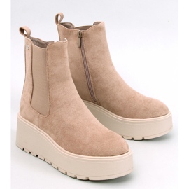 Stivali con zeppa Ronda Khaki beige 1
