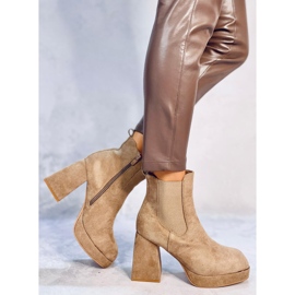 Stivali Ciara Khaki con tacco largo beige 1