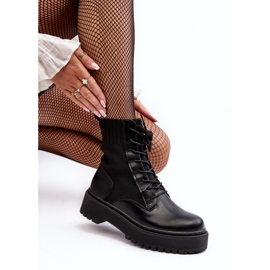 Stivaletti Worker Da Donna Con Lacci Neri Dedinva nero 2