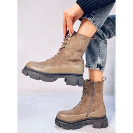 Stivali stringati Kinney Khaki marrone 1