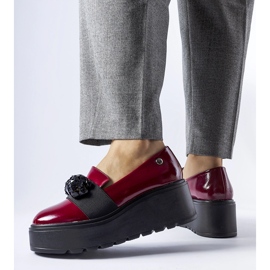 Scarpe in vernice bordeaux sulla piattaforma Edma rosso 1