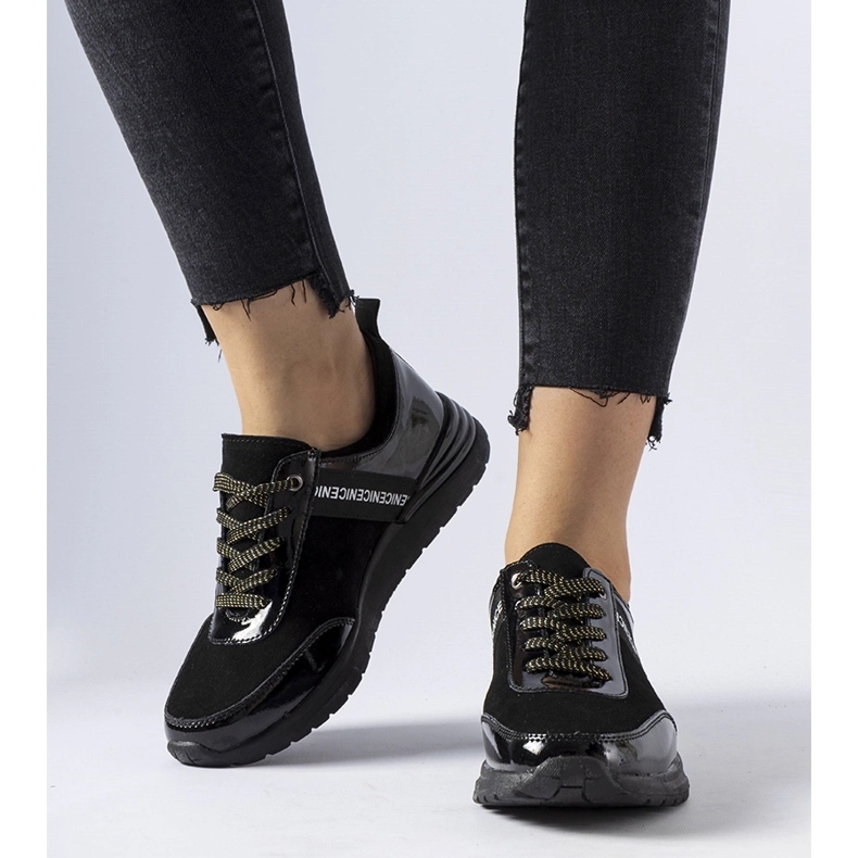 Sneakers Castelfidardo in pelle nera nero 1
