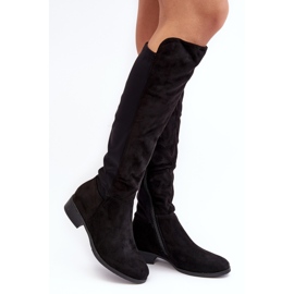 Stivali sopra il ginocchio in pelle scamosciata da donna S.Barski HY27098A Neri nero 1