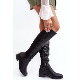 Stivali sopra il ginocchio in pelle da donna S.Barski HY27098A Neri nero 2