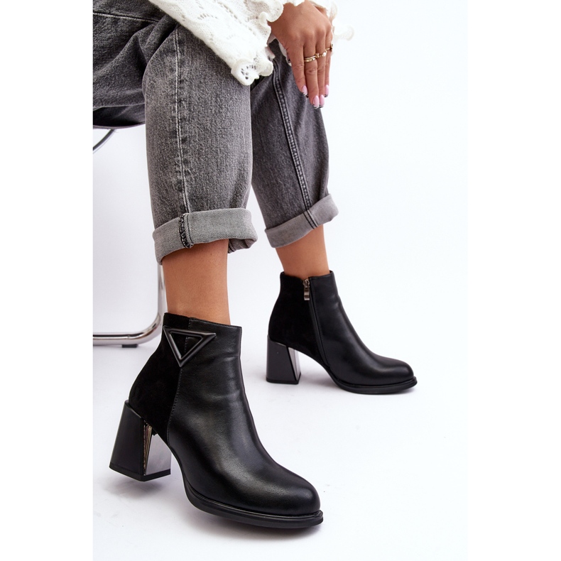 S.Barski Stivaletti in pelle da donna D&amp;A CR8171 Nero 2