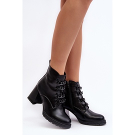 S.Barski Stivali Stringati con Tacco Alto da Donna D&amp;A CR8120 Nero 2