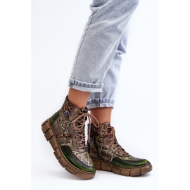 Stivali in pelle da donna fantasia Maciejka 06145-24 Oliva verde 2