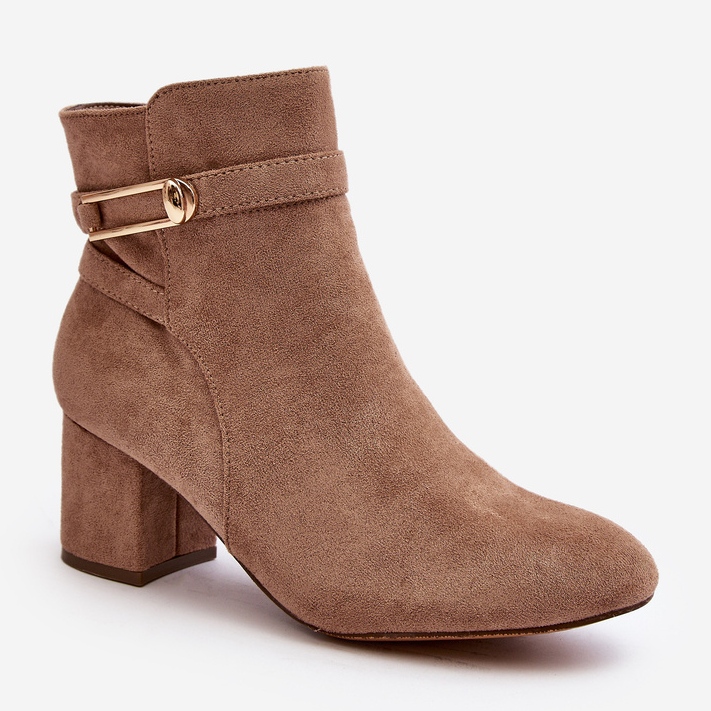 Stivaletti Tacco Basso da Donna Beige Verice 1