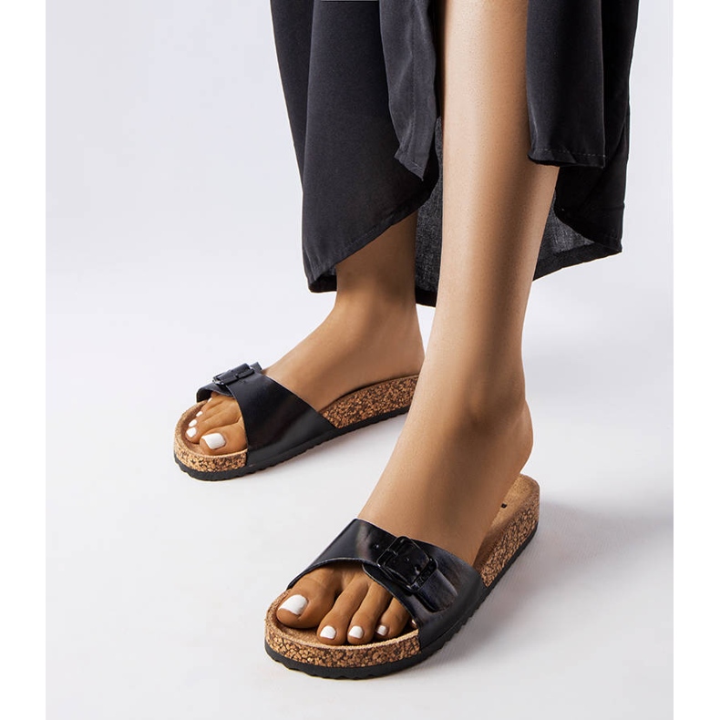 Ciabatte in sughero nero con fibbie di Lee Cooper LCW-22-35-1167L 1